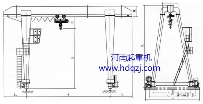 10噸門式起重機圖紙