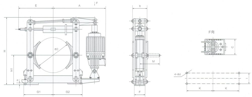 YWZ(4B)電力液壓鼓式制動器外形尺寸圖.jpg