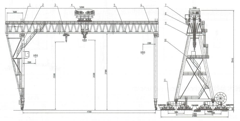 MG型400/20噸路橋?qū)Ｓ瞄T式起重機(jī)外形結(jié)構(gòu)示意圖.jpg